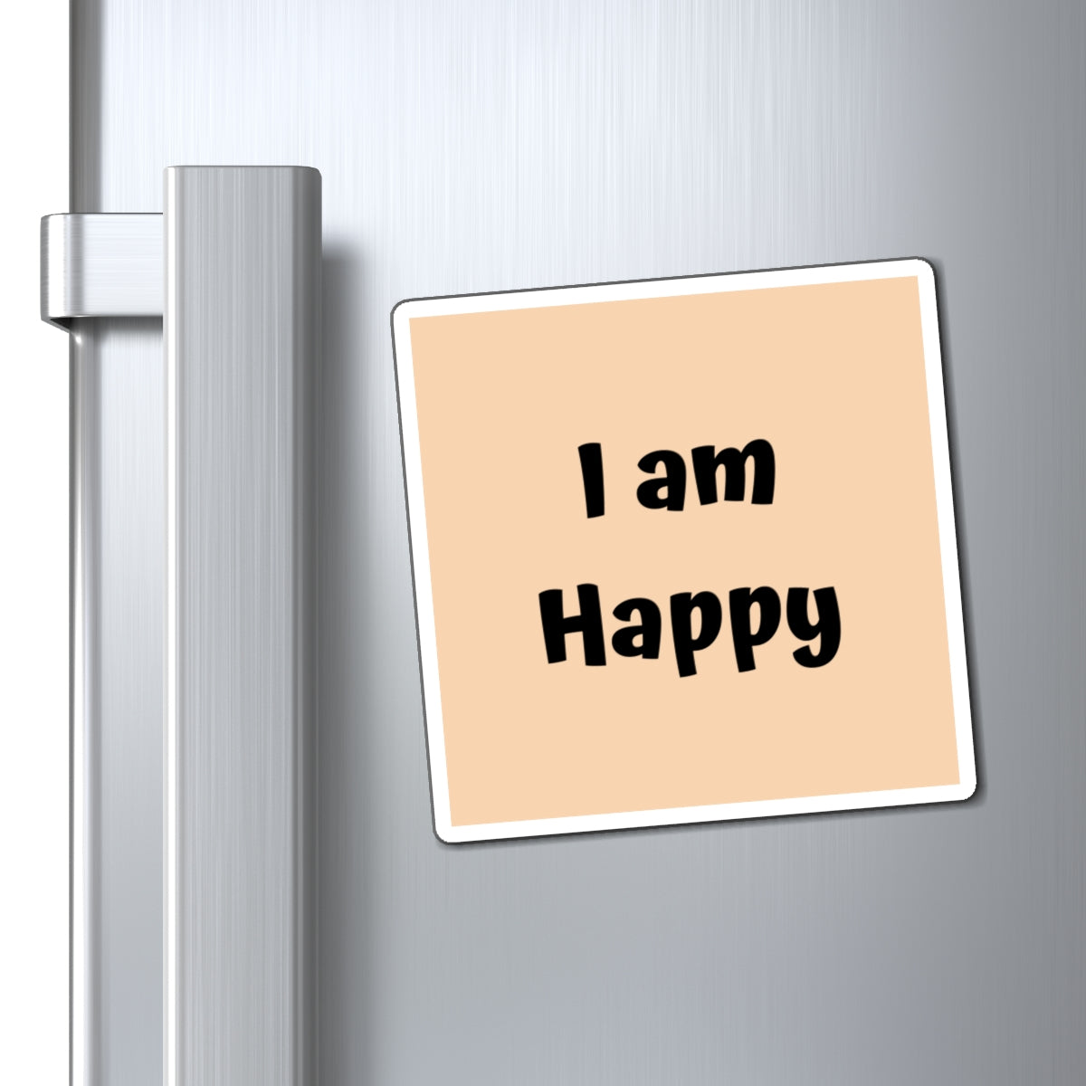 I am Happy Magnet Tan Large Print