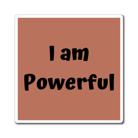 I am Powerful Magnet Brown Large Print