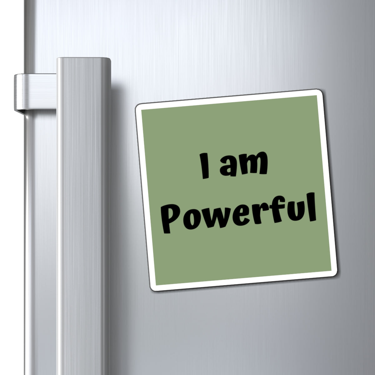 I am Powerful Magnet Green Large Print