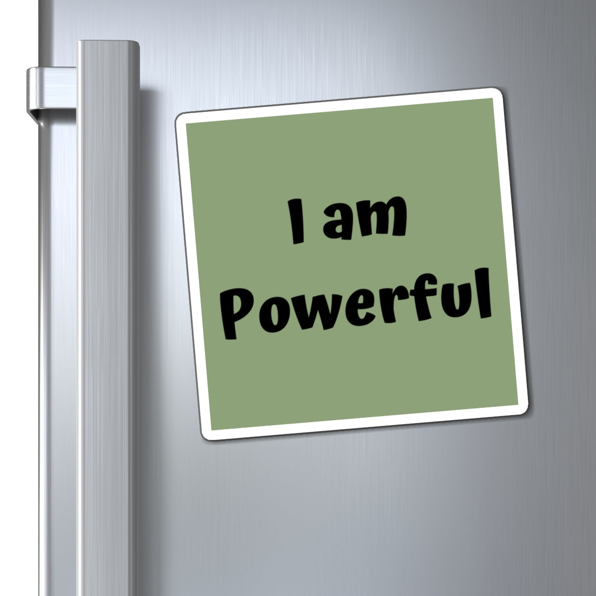 I am Powerful Magnet Green Large Print