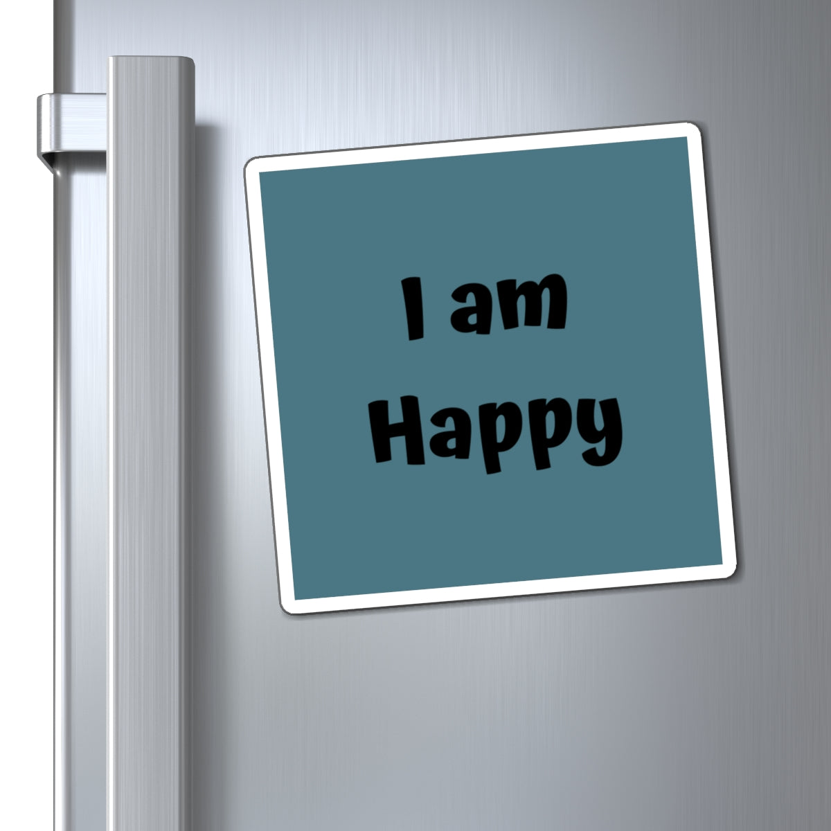 I am Happy Magnet Blue Large Print