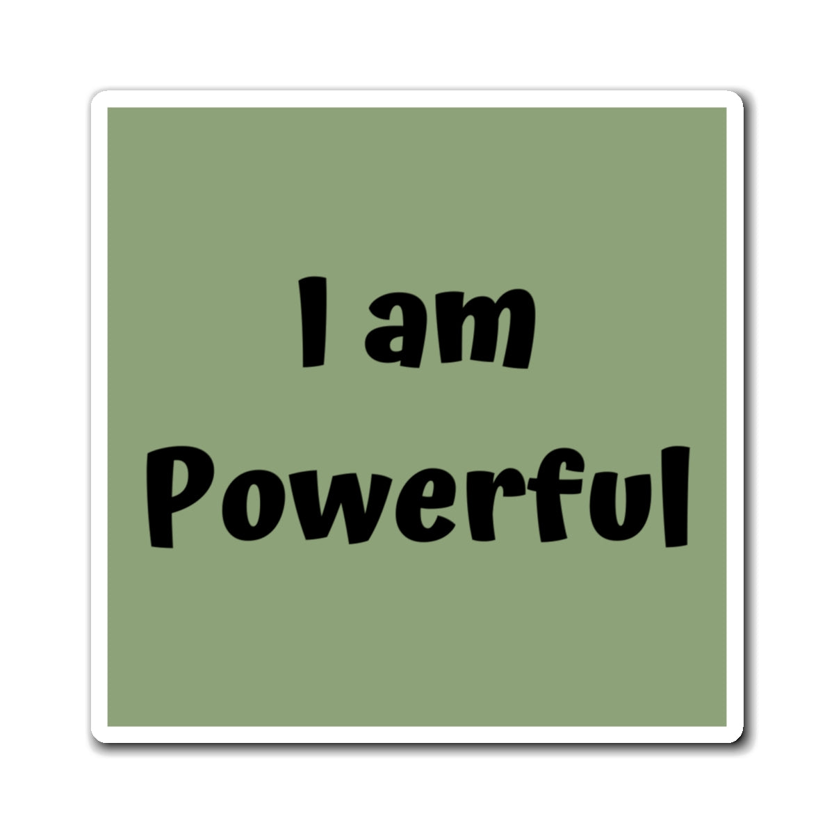 I am Powerful Magnet Green Large Print