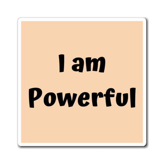 I am Powerful Magnet Tan Large Print