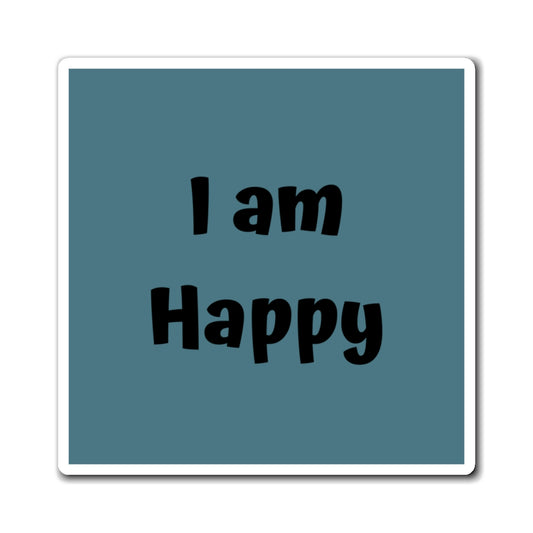 I am Happy Magnet Blue Large Print