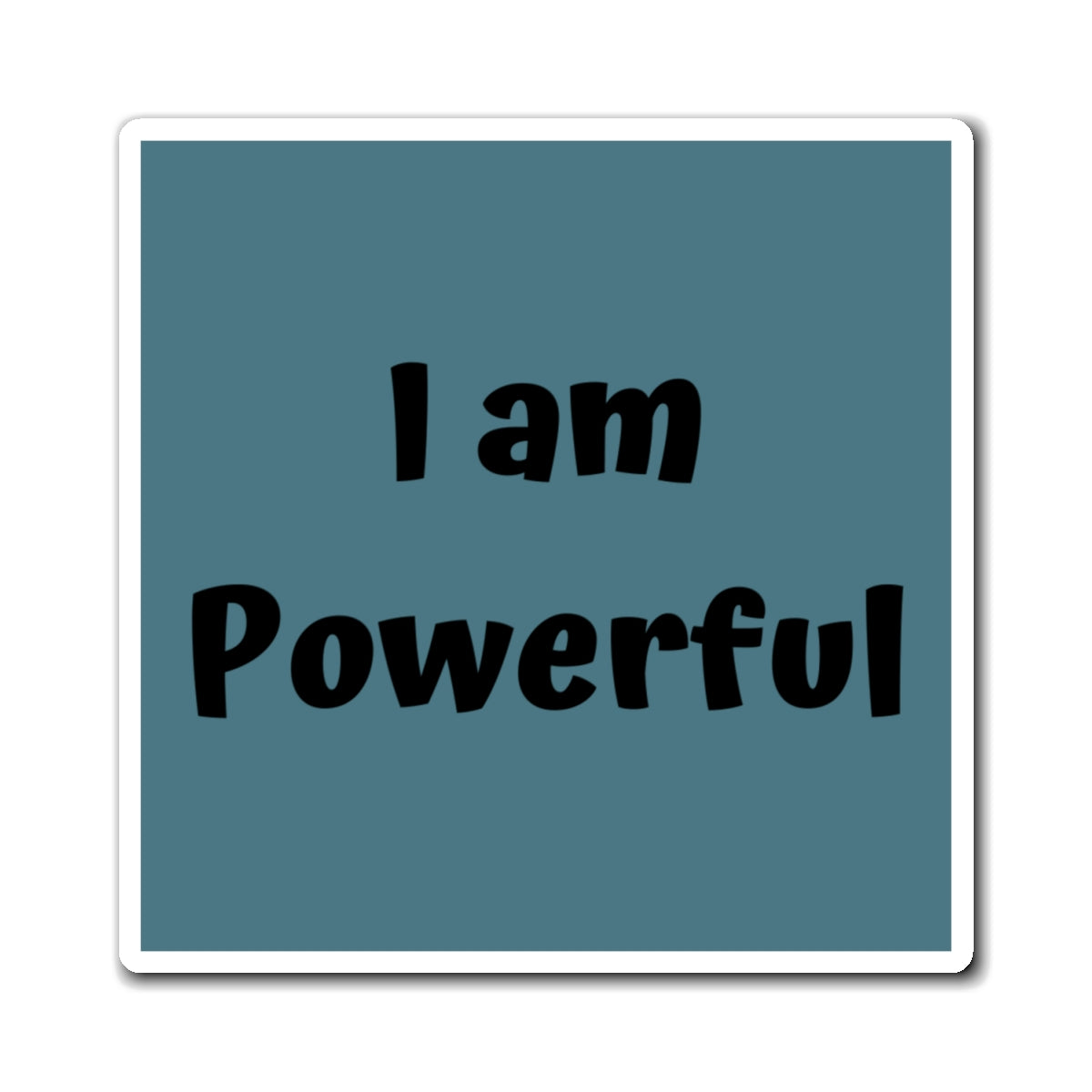 I am Powerful Magnet Blue Large Print